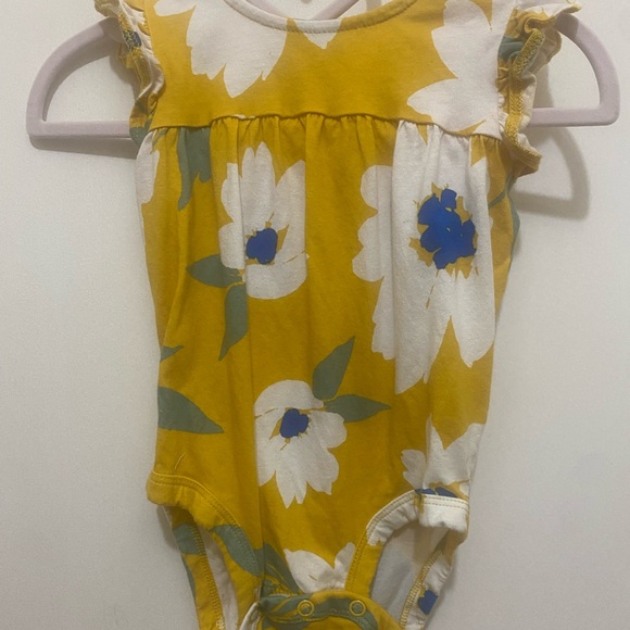 Carter's Yellow Floral Baby Romper - Picture 1 of 3